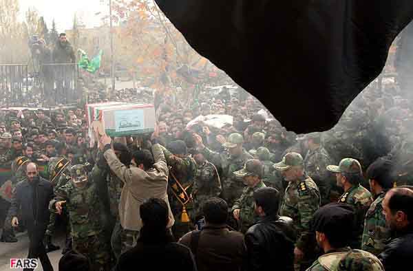 تشییع پیکر شهید گمنام در یگان‌ ویژه پاسداران ناجا