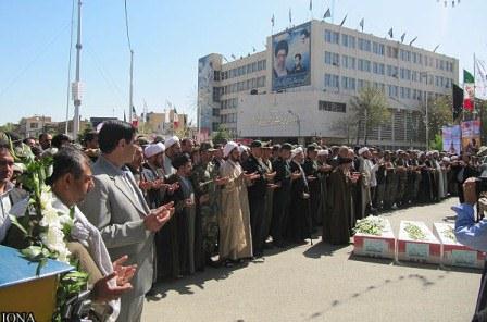 تشییع و خاکسپاری دو شهید گمنام در دانشگاه آزاد اسلامی ارومیه