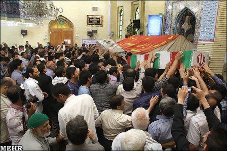 تشییع شهید دوران دفاع مقدس در مسجد جامع ابوذر