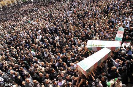 تشییع و خاکسپاری شهدای گمنام در دانشگاه گلستان