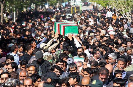 تشییع و خاکسپاری شهدای گمنام در شهر جوین