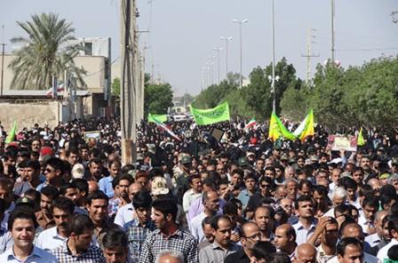 تشییع و خاکسپاری شهدای گمنام در اهرم تنگستان