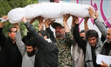 تشییع و خاکسپاری سه شهید گمنام در بوستان پلیس