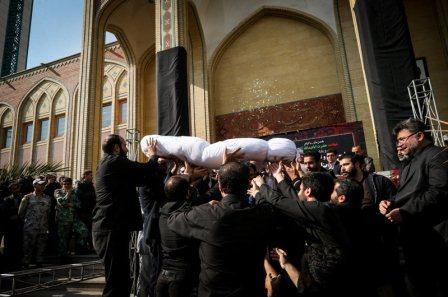 تشییع و خاکسپاری دو شهید گمنام در سازمان انرژی اتمی تهران