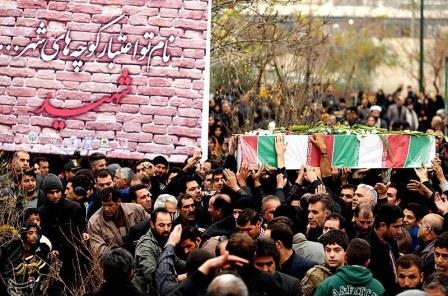 تشییع دو شهید گمنام در بوستان پروین اعتصامی تهران(منطقه 18)