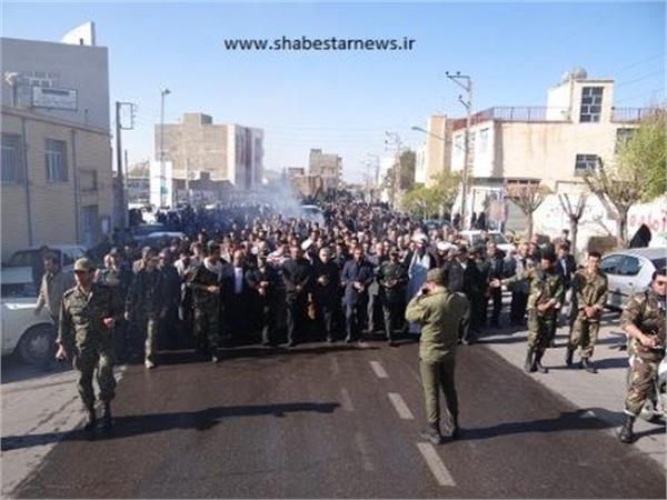 تشییع و خاکسپاری3شهید گمنام در شبستر