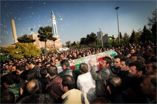 تشییع و خاکسپاری دو شهید گمنام در سازمان انرژی اتمی تهران