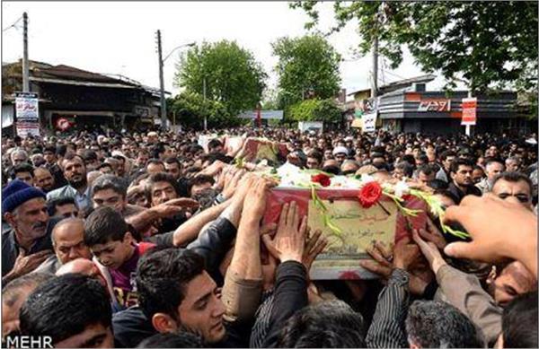 تشییع و خاکسپاری شهدای گمنام در دانشگاه آزاد بابل