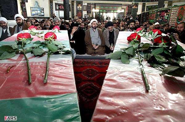 تشییع پیکر پاک شهدای گمنام دفاع مقدس در گلبهار مشهد
