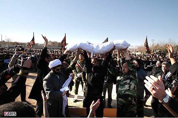 تشییع پیکر پاک شهدای گمنام دفاع مقدس در گلبهار مشهد