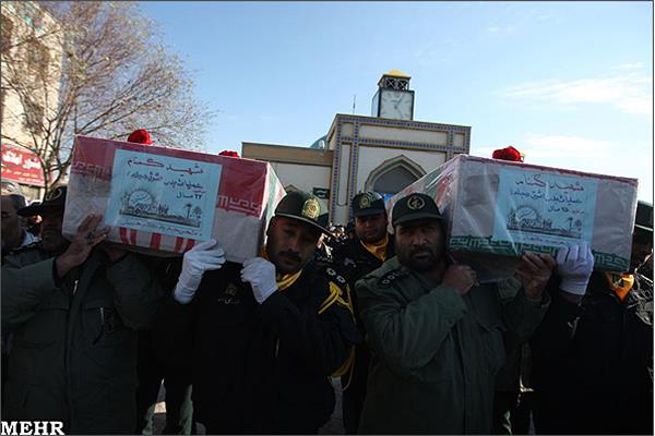 تشییع پیکر پاک شهدای گمنام دفاع مقدس در گلبهار مشهد