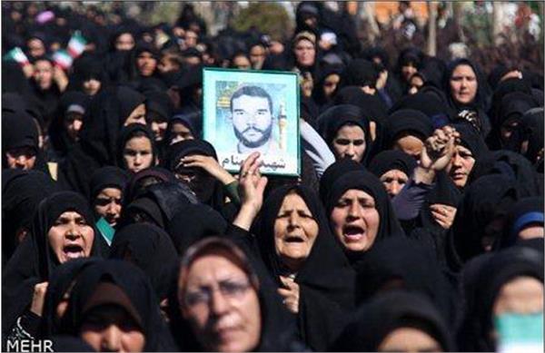 تشییع و خاکسپاری شهدای گمنام در شهر جوین
