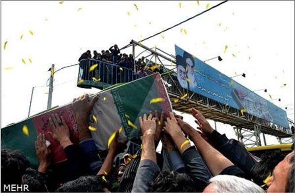 تشییع و خاکسپاری شهدای گمنام در دانشگاه آزاد بابل