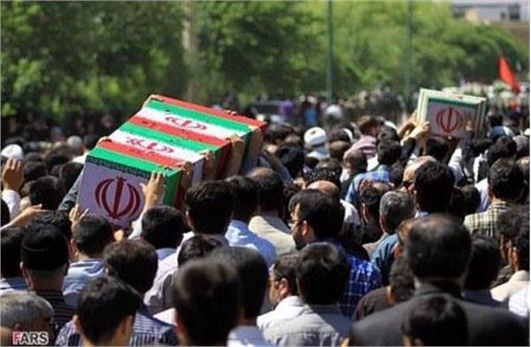 تشییع وخاکسپاری شهدای دفاع مقدس در شهر همدان