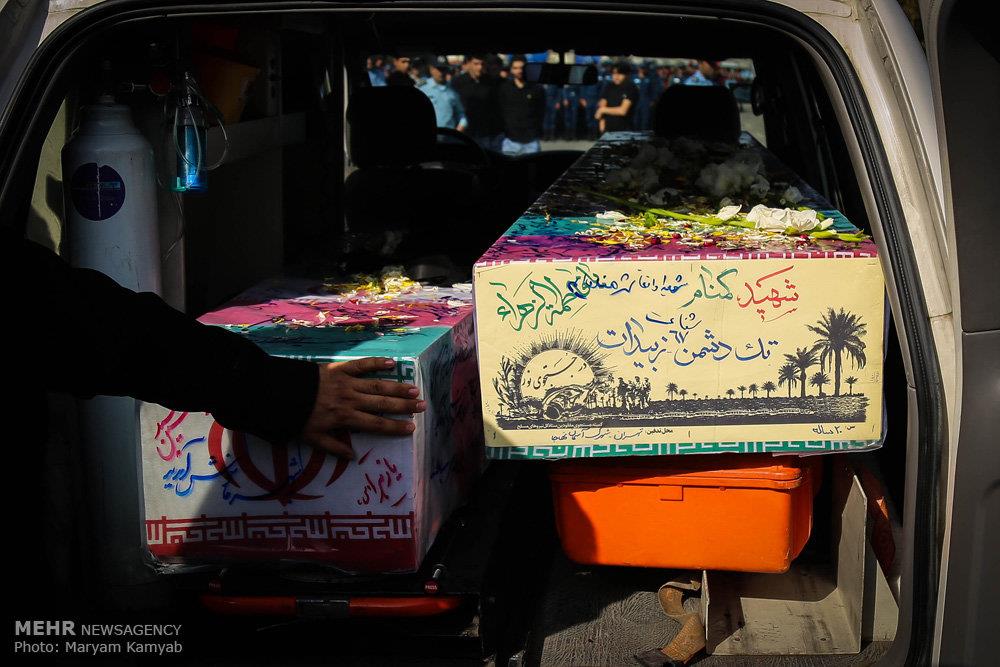 مراسم تشییع پیکر دو شهید گمنام در شهرک آسمان 1