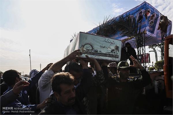 تشییع و تدفین پیکرهای مطهر ۲ شهید گمنام دفاع مقدس در خوزستان 20