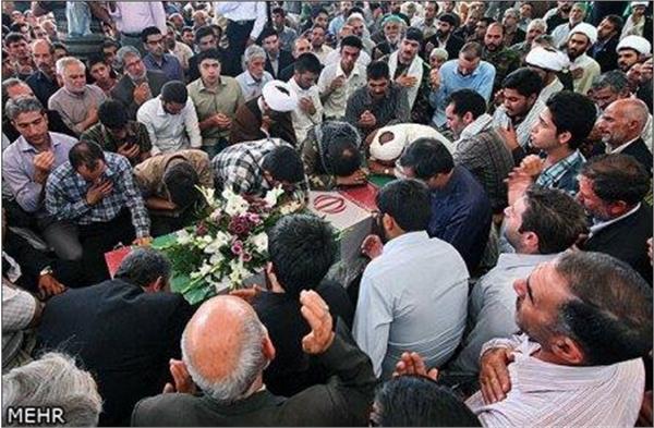 تشییع و خاکسپاری شهدای گمنام در شهر طرقبه استان خراسان رضوی
