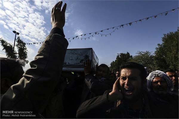 تشییع و تدفین پیکرهای مطهر ۲ شهید گمنام دفاع مقدس در خوزستان 14