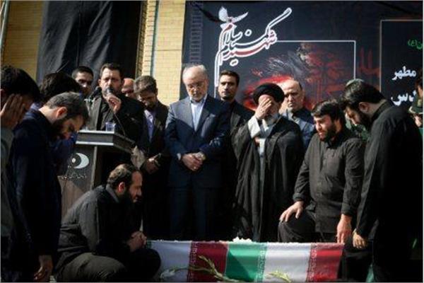 تشییع و خاکسپاری دو شهید گمنام در سازمان انرژی اتمی تهران