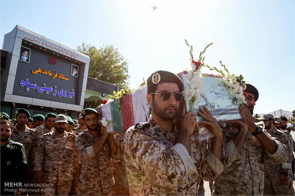 تشییع پیکر شهید گمنام در ستاد یگان صابرین سپاه 4