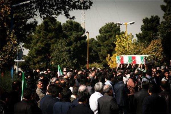 تشییع و خاکسپاری دو شهید گمنام در سازمان انرژی اتمی تهران