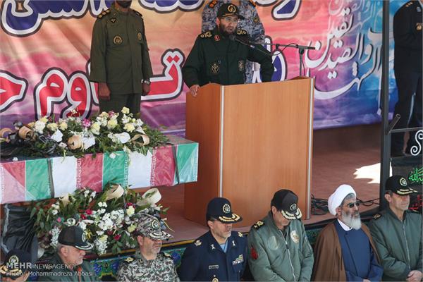 مراسم تشییع پیکر ۲ شهید گمنام در پایگاه هوایی شهید لشگری 18