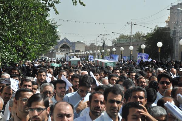 تشییع شهدای در شاه چراغ