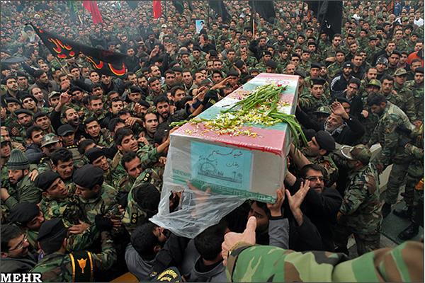 تشییع پیکر شهید گمنام در یگان‌ ویژه پاسداران ناجا