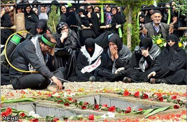 تشییع و خاکسپاری شهدای گمنام در دانشگاه آزاد بابل