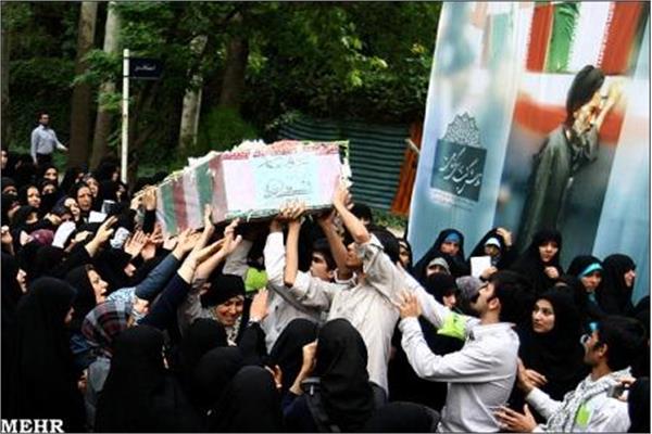 تشییع وخاکسپاری دوشهید گمنام در دانشگاه شهید عباسپور