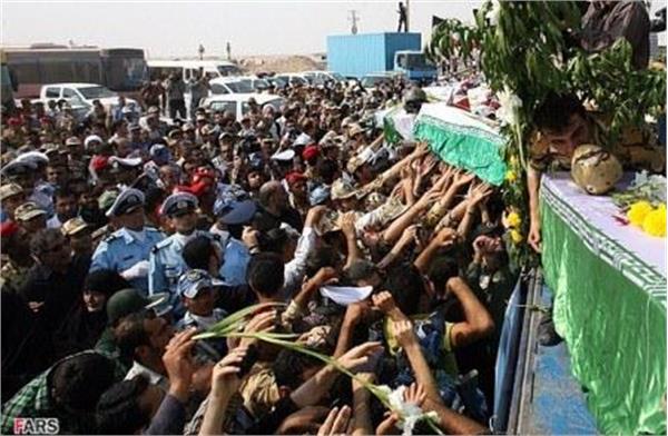 مراسم تبادل پیکرهای جنگ تحمیلی در شلمچه