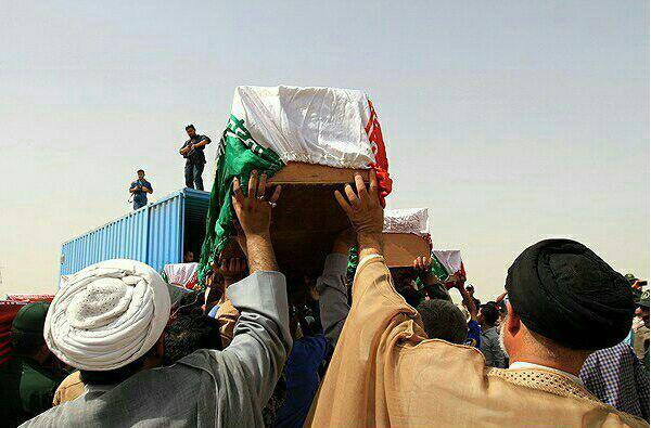 ورود پیکر مطهر ۵۵ شهید دفاع مقدس - شلمچه 12