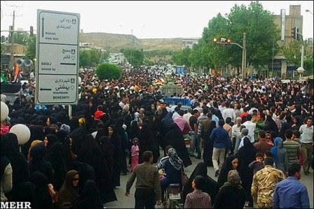مراسم تشییع 96شهید دوان دفاع مقدس در شهر های پلدختر و خرم آباد