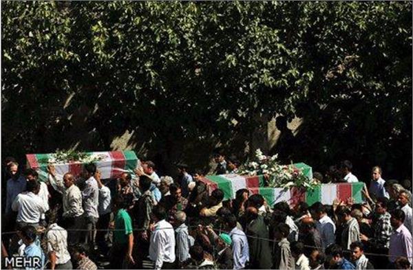 تشییع و خاکسپاری شهدای گمنام در شهر طرقبه استان خراسان رضوی
