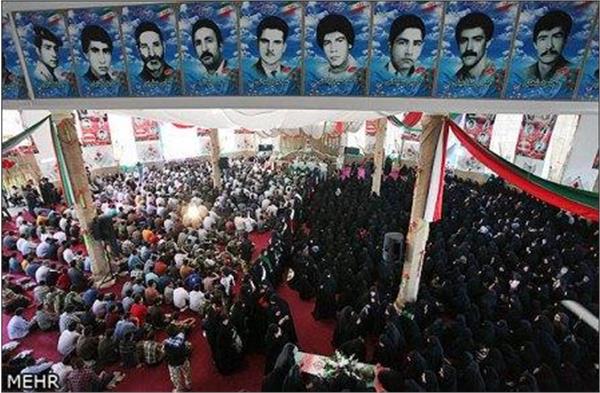 تشییع و خاکسپاری شهدای گمنام در شهر طرقبه استان خراسان رضوی