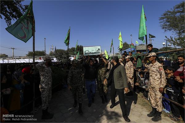 تشییع و تدفین پیکرهای مطهر ۲ شهید گمنام دفاع مقدس در خوزستان 4