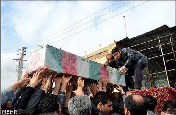 تشییع و خاکسپاری شهدای گمنام در دانشگاه آزاد بابل