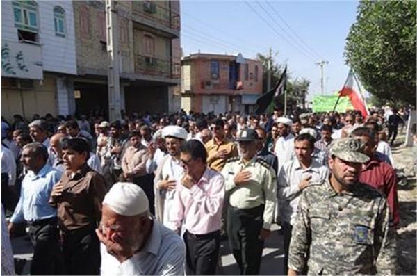 تشییع و خاکسپاری شهدای گمنام در اهرم تنگستان