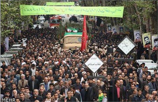 تشییع و خاکسپاری شهدای گمنام در دانشگاه آزاد لاهیجان