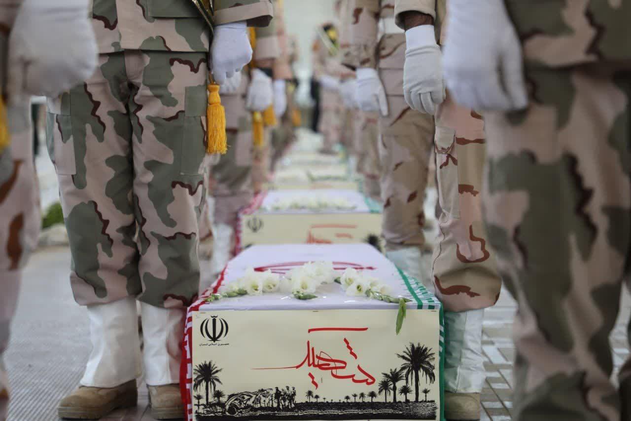 آئین استقبال از پیکرهای مطهر 35 شهید تازه تفحص شده در پایانه مرزی شهید سلیمانی مرز مهران - 5 مهر ماه 1403 1