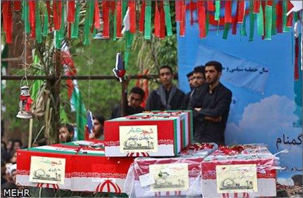 تشییع و خاکسپاری شهدای گمنام در اردکان یزد