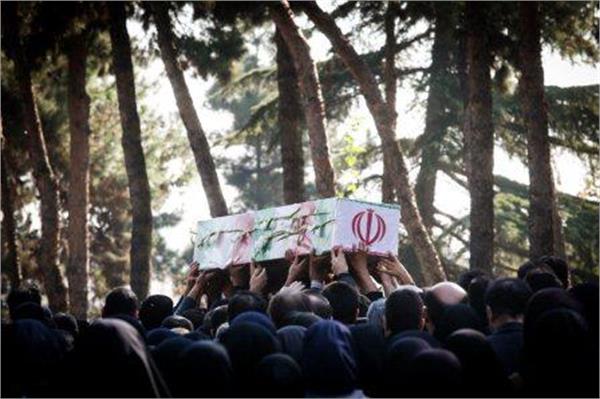 تشییع و خاکسپاری دو شهید گمنام در سازمان انرژی اتمی تهران