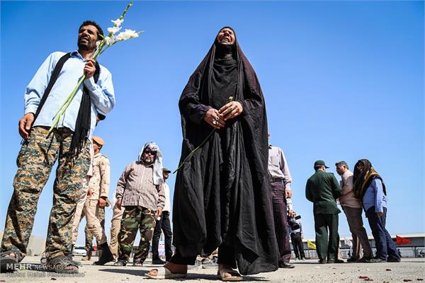 ورود پیکر ۴۸ شهید تازه تفحص شده دفاع مقدس از مرز شلمچه 26