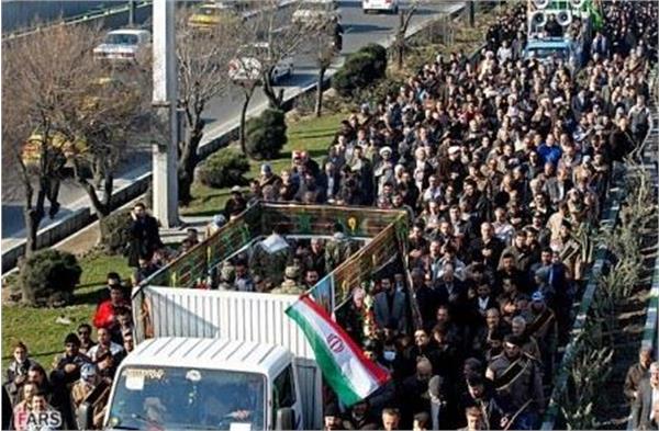 مراسم تشییع شهدای گمنام در شهرک شهید فکوری