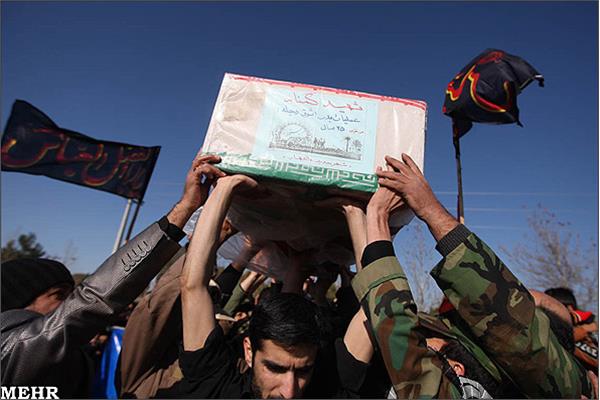 تشییع پیکر پاک شهدای گمنام دفاع مقدس در گلبهار مشهد