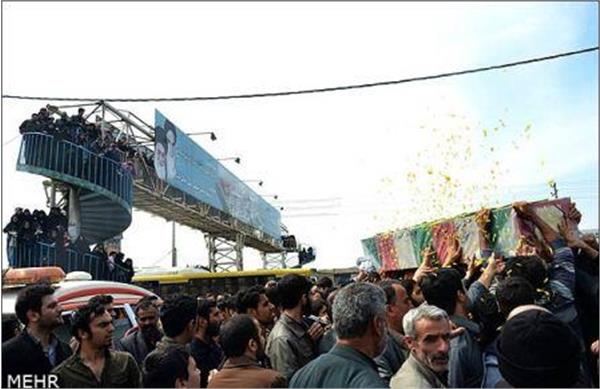 تشییع و خاکسپاری شهدای گمنام در دانشگاه آزاد بابل