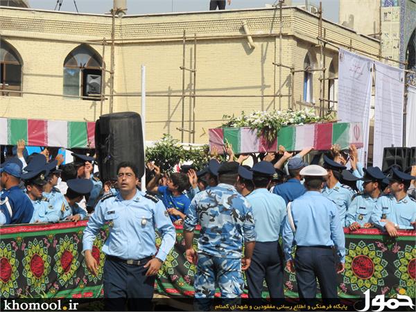 تشییع و خاکسپاری دو شهید گمنام در شهرک توحید نهاجا(تهران)