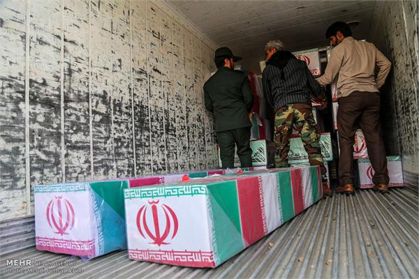 ورود پیکر ۱۸ شهید گمنام دفاع مقدس از طریق فرودگاه اهواز 22