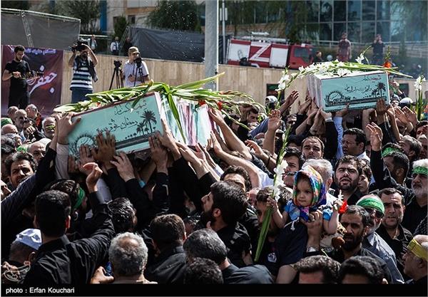 مراسم تشییع و خاکسپاری دو شهید گمنام در شهرک قائم تهران 12