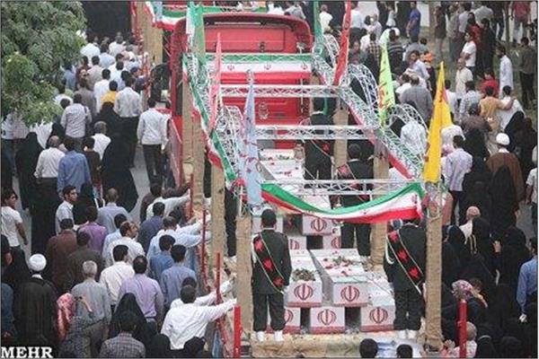 تشییع 96شهید دوران دفاع مقدس درشهر اهواز